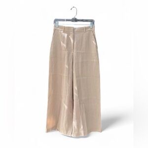 H&M Beige High-Waisted Wide Leg Dress Pants – Size 4